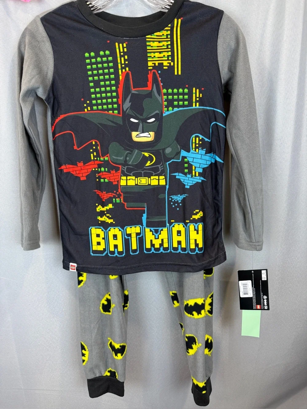 Lego Batman Long Sleeve Fleece Pajamas- Size 8